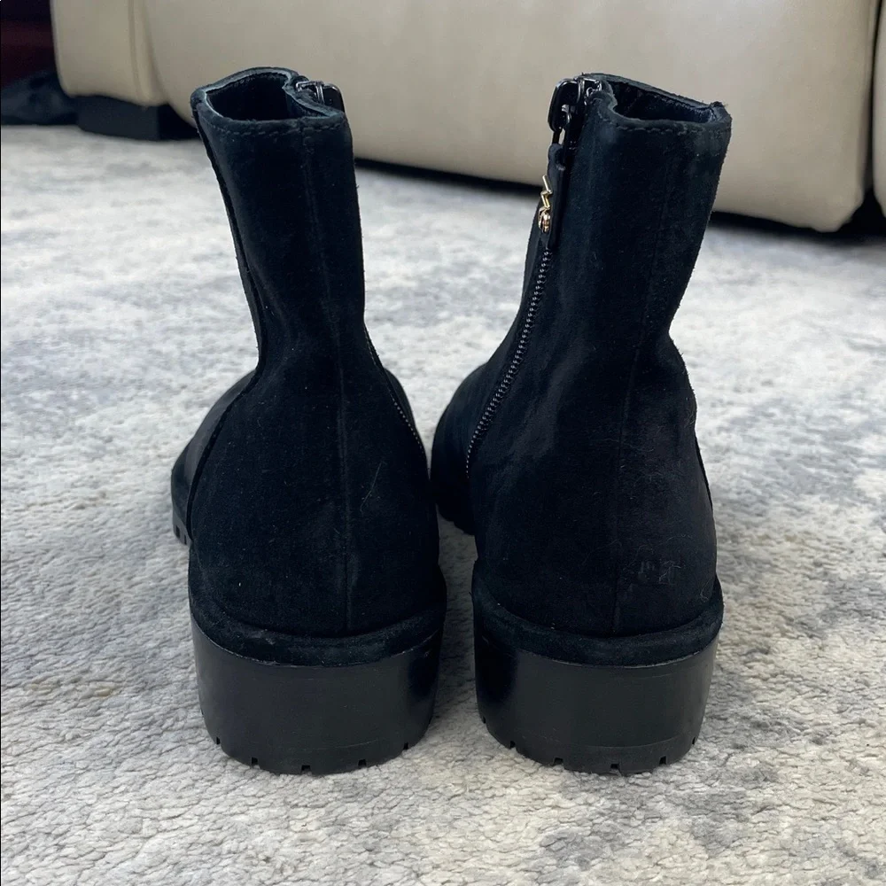 New Stuart Weitzman Maelie Black Suede Ankle Boots Booties Sz 4.5